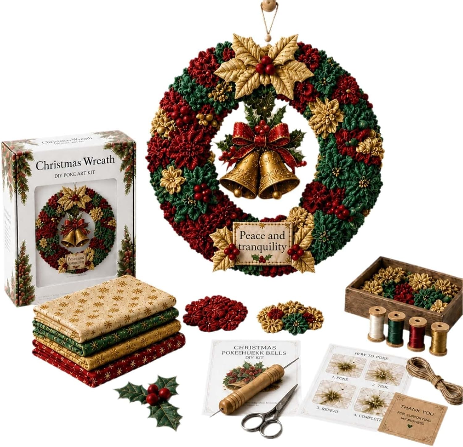 Art Craft Holiday - 2026 3D 패브릭 펀치 장식 화환