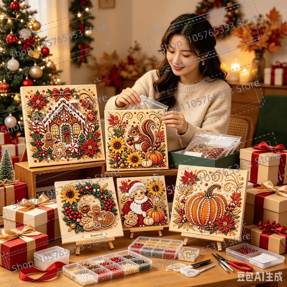 Art Craft Holiday - 2026 DIY 크리스마스 진주 다이아몬드 페인팅
