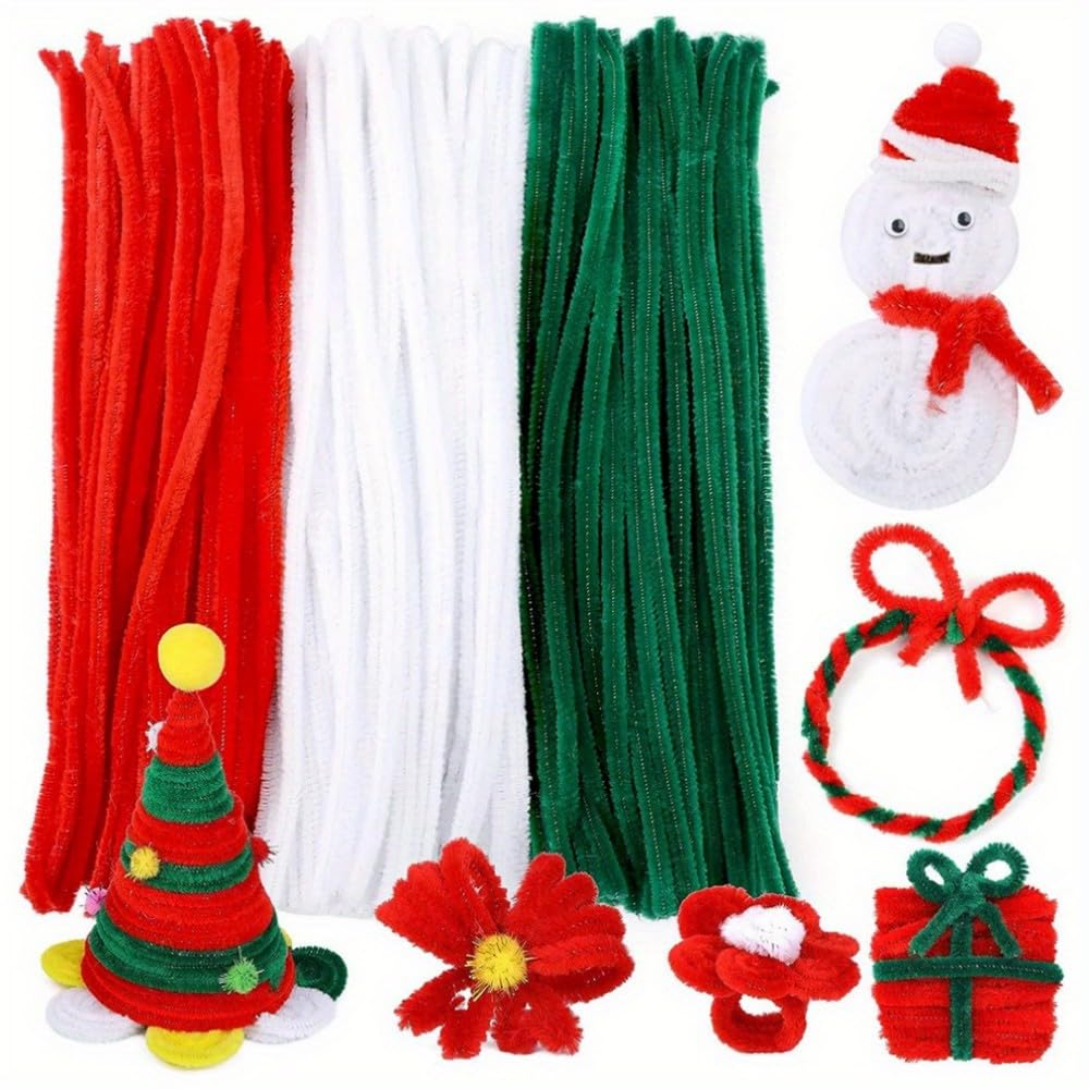Art Craft New Year - 100-300개 두꺼운 크리스마스 빨강 흰색 녹색