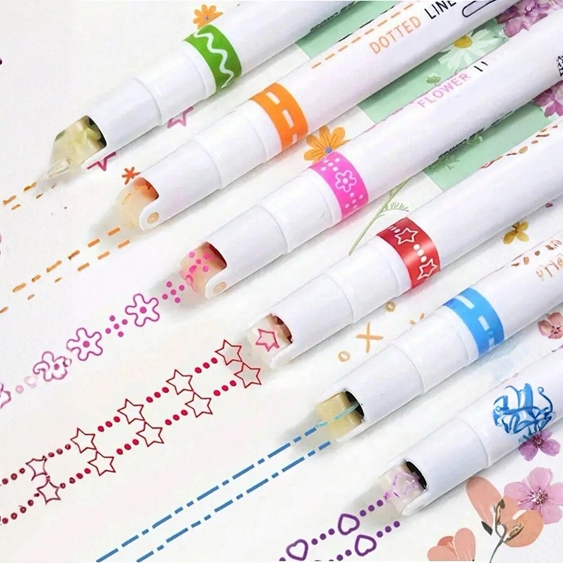Art Craft Stationery - 6Pcs 롤러 팁 커브 라이너 저널링