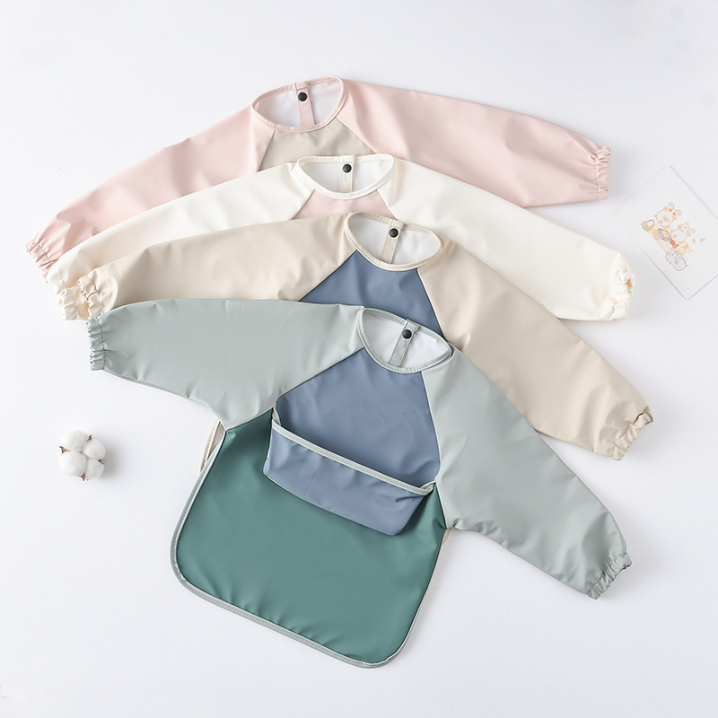 어린이 아기 긴 소매 PU Bibs 어린이 유아 미술  - Art Craft Toddler 리뷰 및 가격