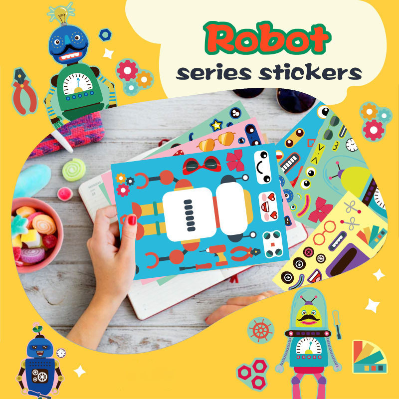 남아용 조립 로봇 스티커, 얼굴 퍼즐 만들기, DIY  - Art Craft Toddler 리뷰 및 가격