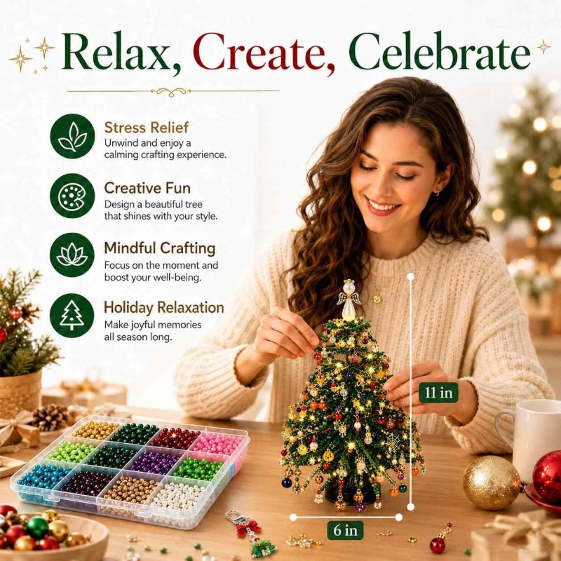 비즈 크리스마스 트리 공예 키트 올인원 휴일 선물 세트 - Art And Craft For Xmas 리뷰 및 가격