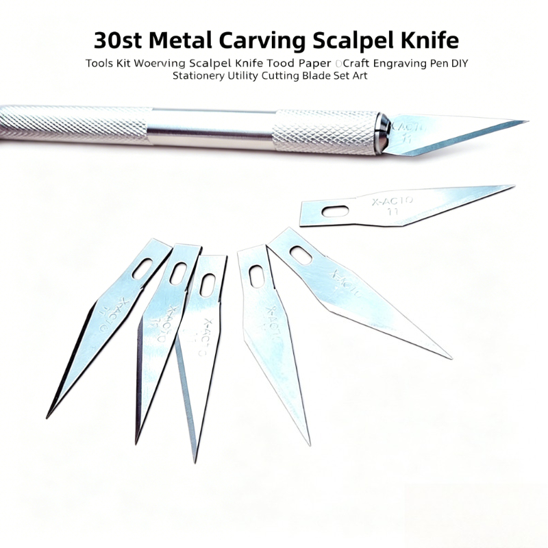 30 세트 조각 칼날 키트 금속 조각 칼날 목재 종이  - Art Craft Stationery 리뷰 및 가격