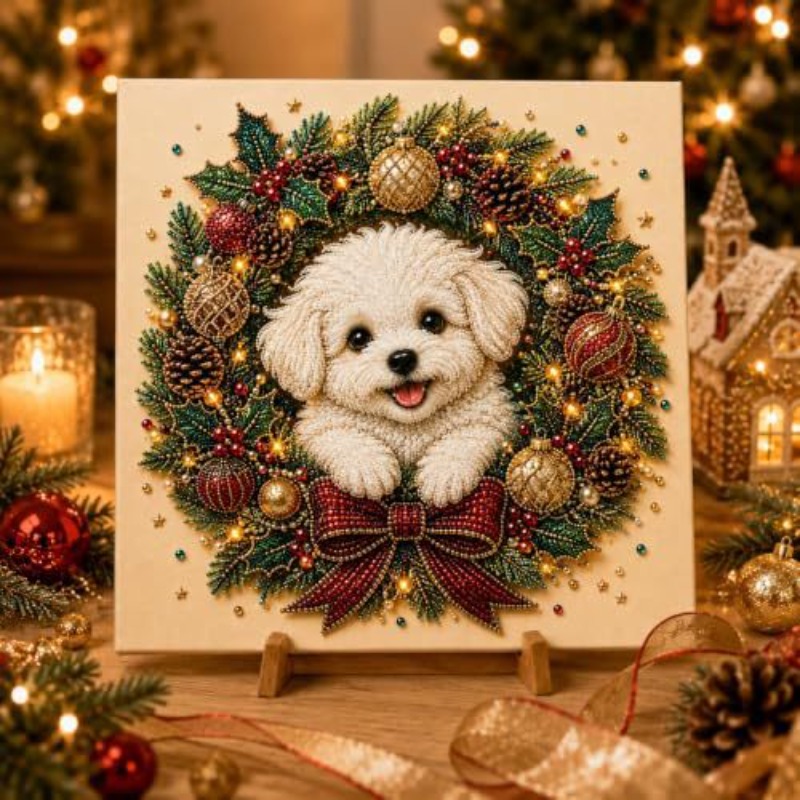 DIY 진주 다이아몬드 페인팅 세트, 산타클로스, 리스 - Art And Craft For Xmas 리뷰 및 가격
