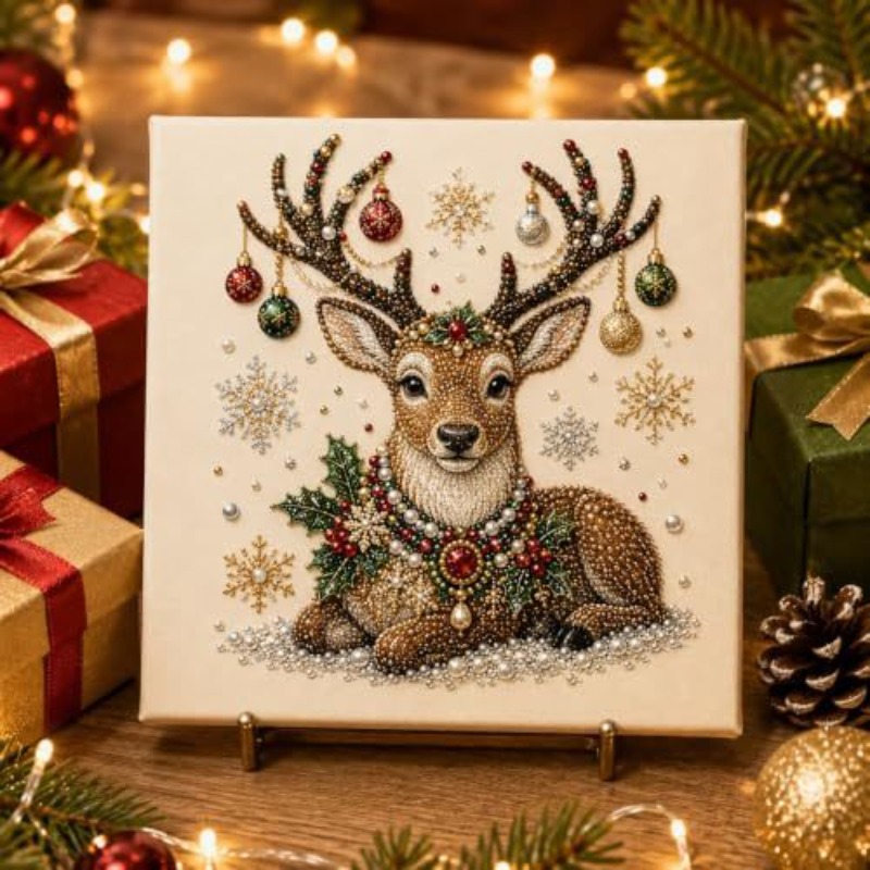 DIY 진주 다이아몬드 페인팅 세트, 산타클로스, 리스 - Art And Craft For Xmas 리뷰 및 가격