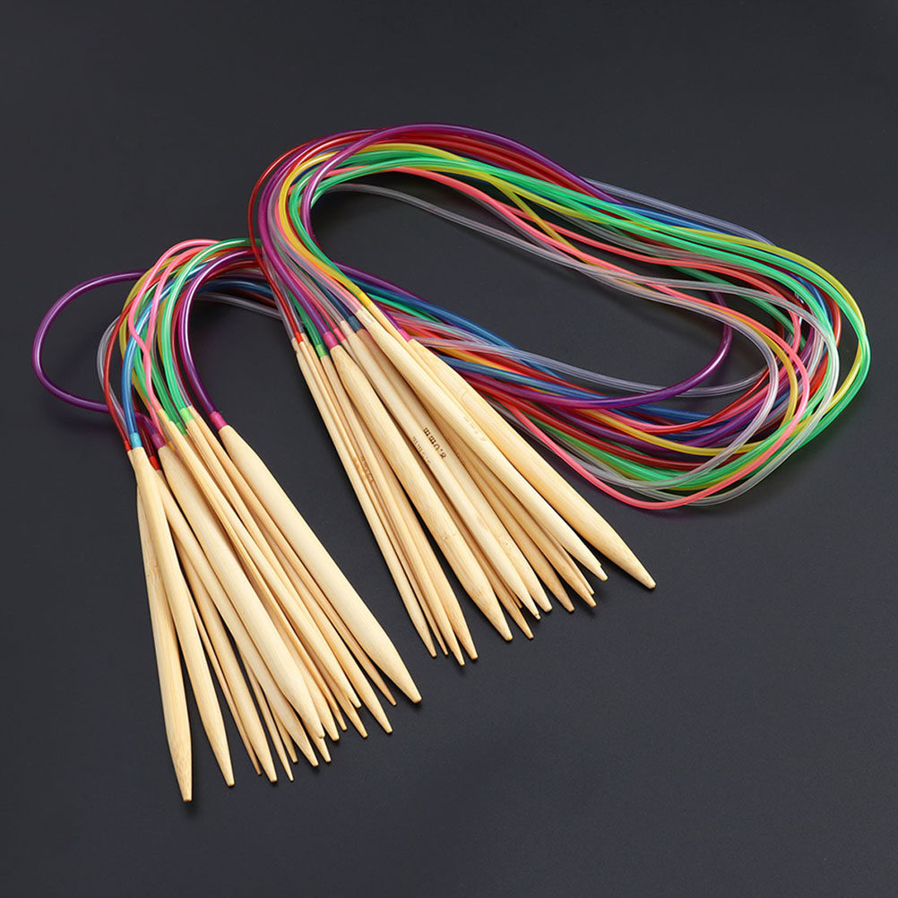 18개 세트 대나무 원형 뜨개 바늘, 다채로운 색상,  - Knitting Needle Circular 리뷰 및 가격