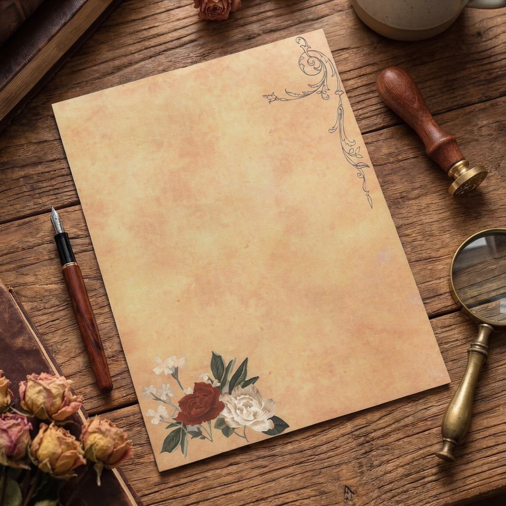 빈티지 스타일의 편지지 세트, A4 사이즈, 로맨틱한  - Art Craft Stationery 리뷰 및 가격