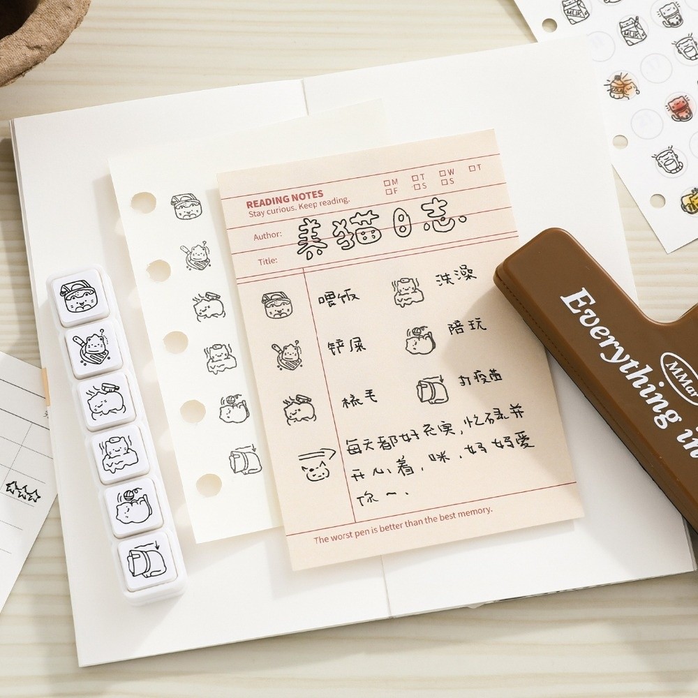 6pcs 귀여운 디자인 고양이 감정 스탬프 플라스틱 손 - Art Craft Board 리뷰 및 가격