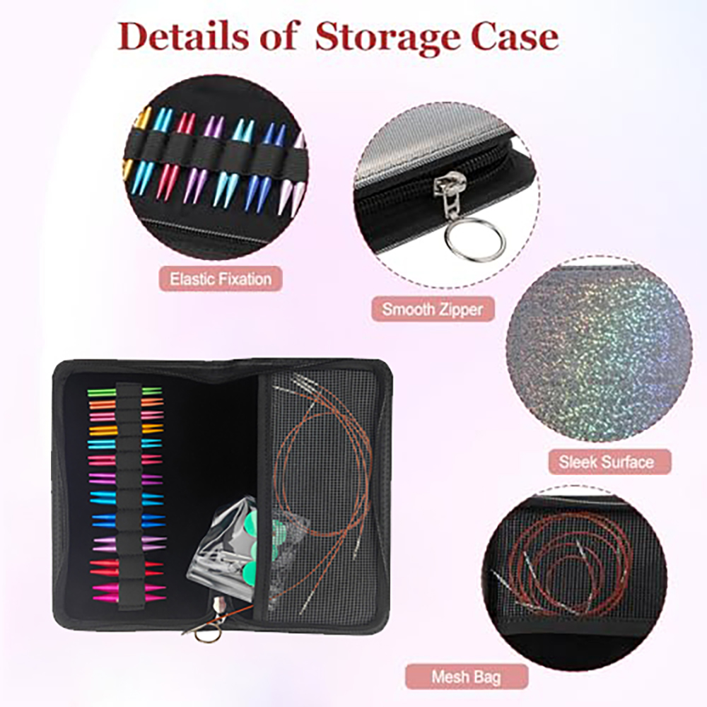 12쌍 교체 가능한 원형 바늘 세트 미니 숏 5.5cm - Knitting Needle Circular 리뷰 및 가격
