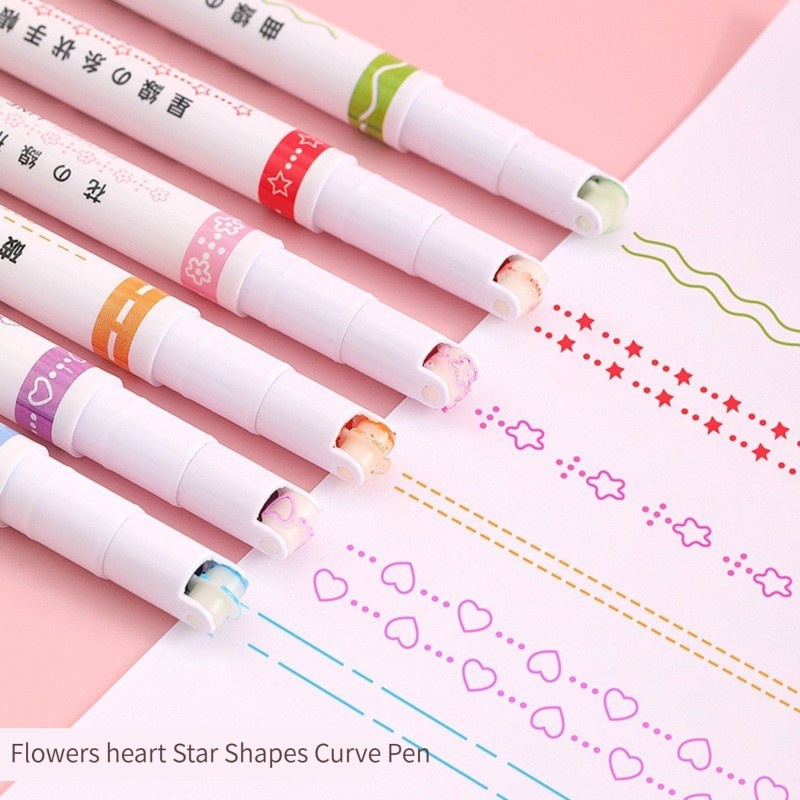 6Pcs 롤러 팁 커브 라이너 저널링 드로잉 학교 다채 - Art Craft Stationery 리뷰 및 가격
